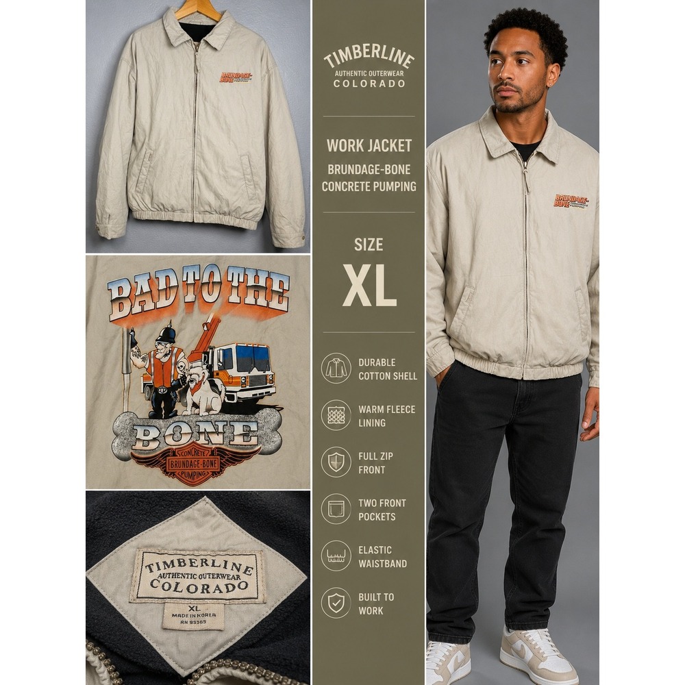 Timberline Colorado Brundage-Bone Concrete Pumping Work Jacket Tan Mens XL